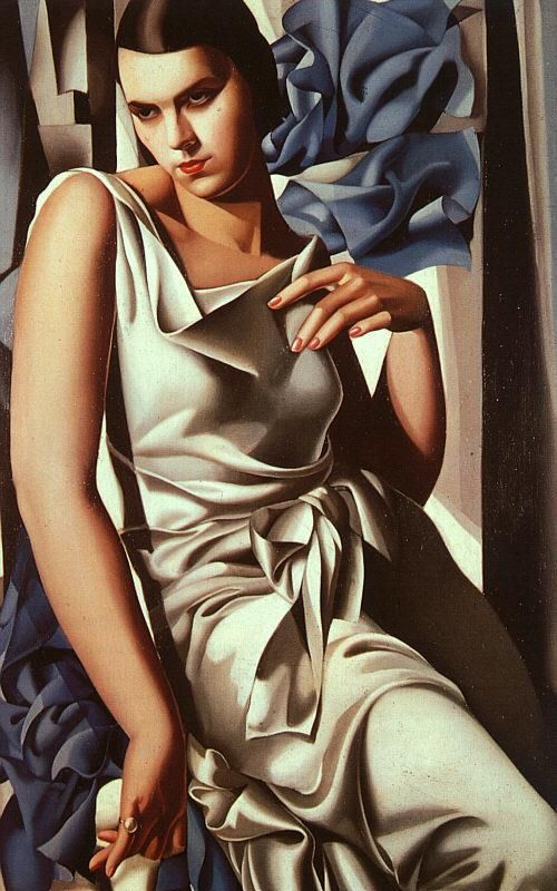 塔玛拉·德·兰陂卡 当代油画作品 -  《M夫人肖像,1930》