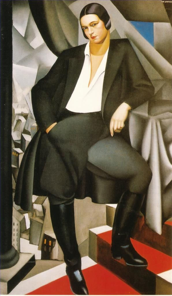 塔玛拉·德·兰陂卡 当代油画作品 -  《拉萨尔公爵夫人肖像,1925》