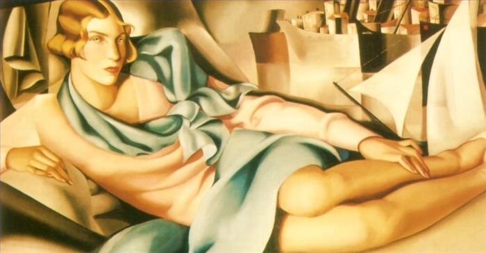 塔玛拉·德·兰陂卡 当代油画作品 -  《阿莱特·布卡尔肖像,1928》