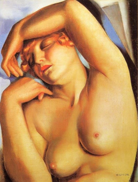 塔玛拉·德·兰陂卡 当代油画作品 -  《睡觉的女孩》