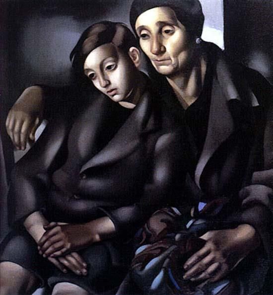 塔玛拉·德·兰陂卡 当代油画作品 -  《难民,1937》