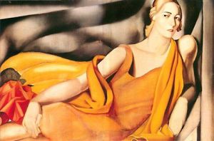 塔玛拉·德·兰陂卡的当代艺术作品《穿黄色裙子的女人,1929》