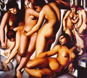 塔玛拉·德·兰陂卡的当代艺术作品《沐浴的妇女,1929》