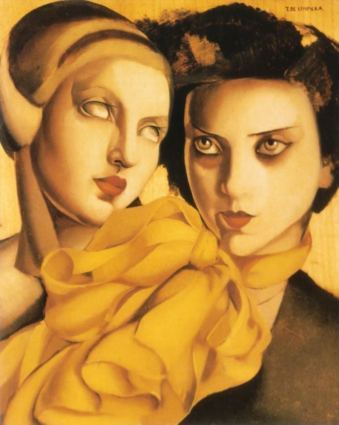 塔玛拉·德·兰陂卡 当代油画作品 -  《少妇,1927》