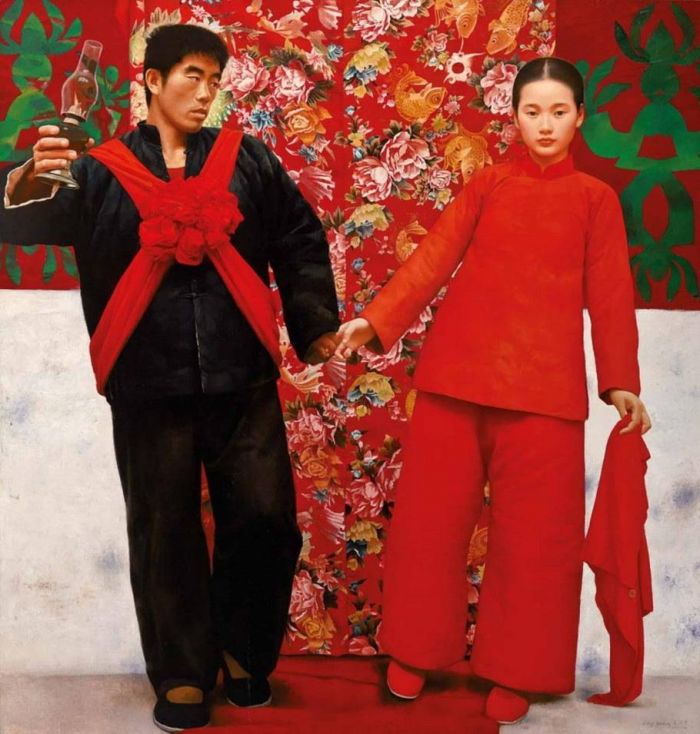 王沂东 当代油画作品 -  《山里的媳妇》