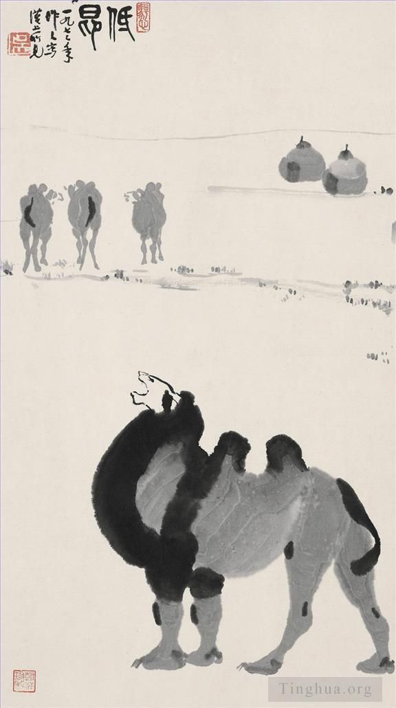 吴作人 当代书法国画作品 -  《骆驼,1972》