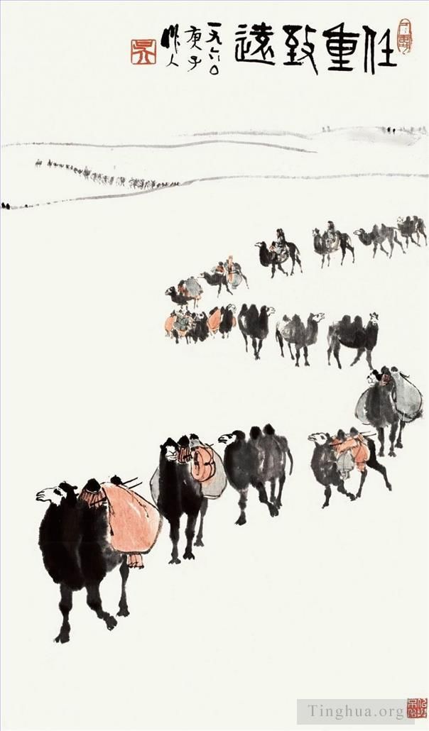 吴作人 当代书法国画作品 -  《骆驼,1960》
