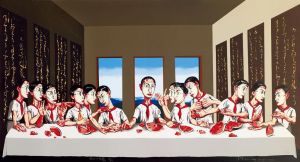 曾梵志的当代艺术作品《最后的晚餐》