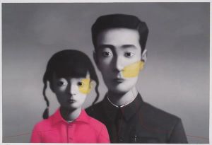 张晓刚的当代艺术作品《大家庭,2007》