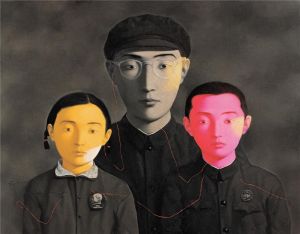张晓刚的当代艺术作品《血缘·大家庭,1994》