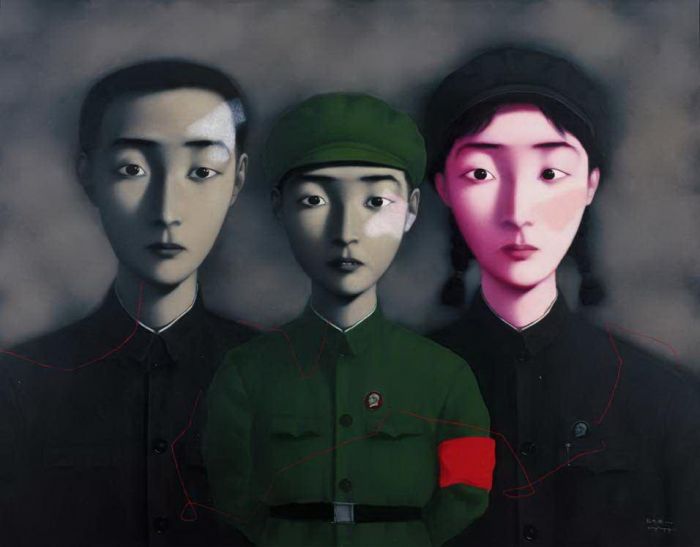 张晓刚 当代油画作品 -  《血缘·大家庭,1995》