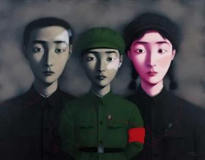 张晓刚的当代艺术作品《血缘·大家庭,1995》