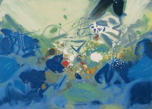 朱德群的当代艺术作品《蓝色运动》