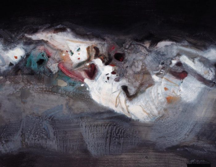 朱德群 当代油画作品 -  《光之共鸣,1983》