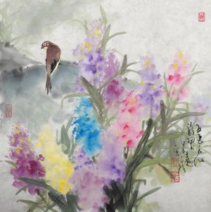 当代书法国画作品《中国花鸟画4》