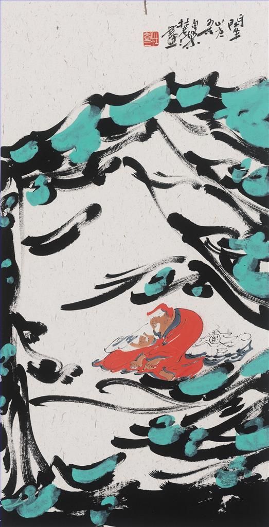 杜老三 当代书法国画作品 -  《罗汉》