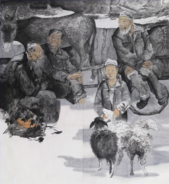 范敬伟 当代书法国画作品 -  《中国西北风俗》