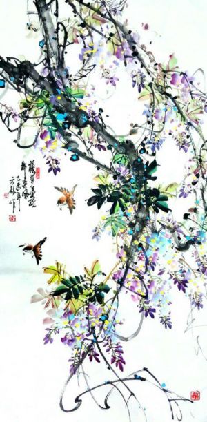 方彪的当代艺术作品《中国传统花鸟画》