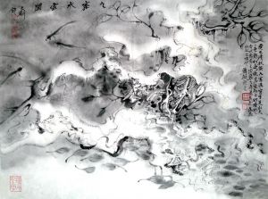 韩璐的当代艺术作品《九寨沟水云间》