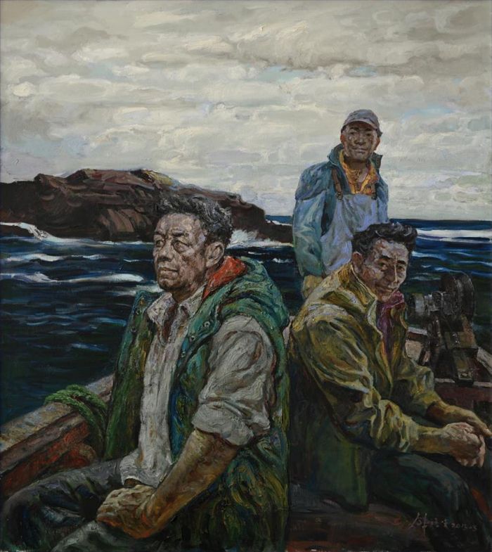 韩培生 当代油画作品 -  《过河》