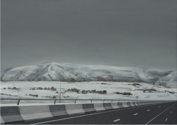 侯宝川 当代油画作品 -  《冬天的路》