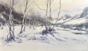 当代绘画 - 《雪原中的音符》