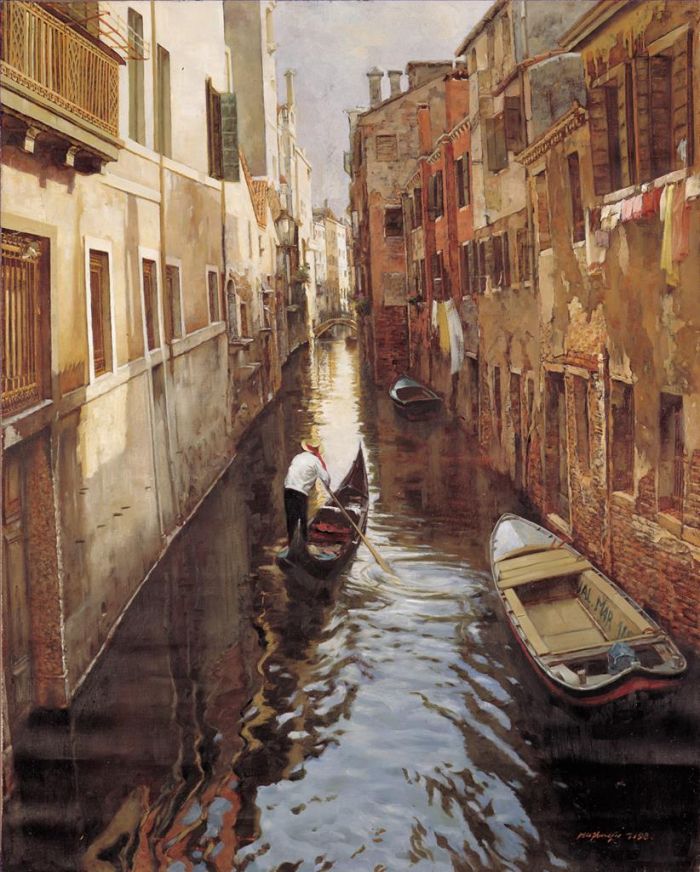 胡振宇 当代油画作品 -  《威尼斯之旅》