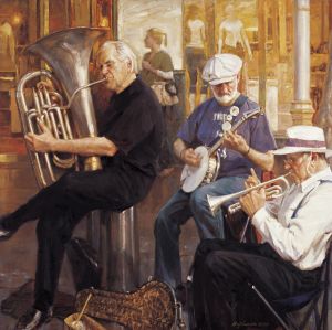 当代油画 - 《悉尼市中心音乐之旅》
