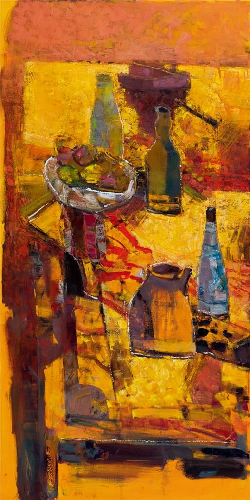 黄阿忠 当代油画作品 -  《桌上的器皿》