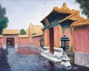 黄绍强的当代艺术作品《下雨后的故宫》