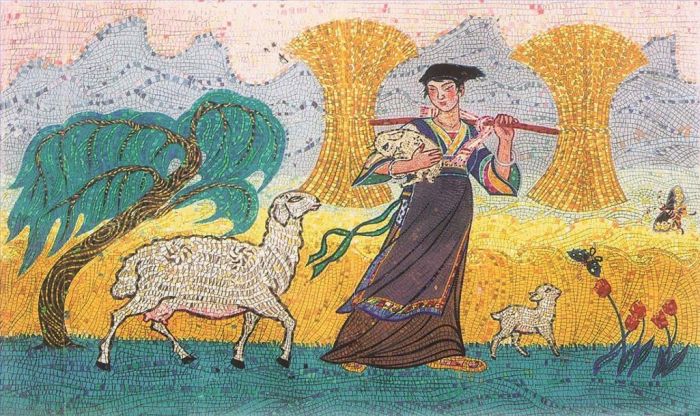 黄云 当代各类绘画作品 -  《牧羊人》