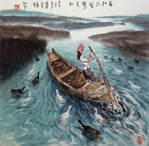 江平的当代艺术作品《春天河水变暖时，鸭子首先知道》