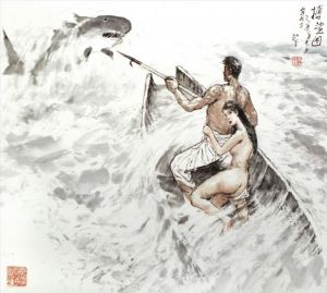 江平的当代艺术作品《与鲨鱼战斗》