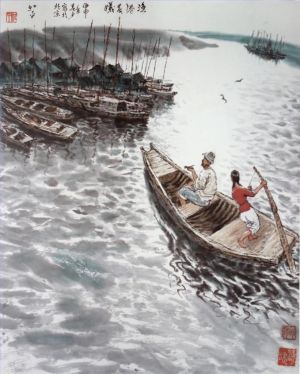 江平的当代艺术作品《钓鱼岛的早晨》