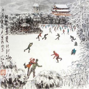 江平的当代艺术作品《什刹海的雪》
