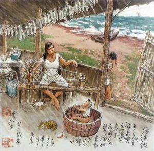 江平的当代艺术作品《旋转钓鱼线》