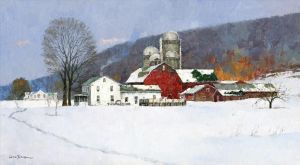 姜小松的当代艺术作品《农场的第一场雪》
