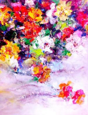 蓝玉梅的当代艺术作品《雪地彩花》
