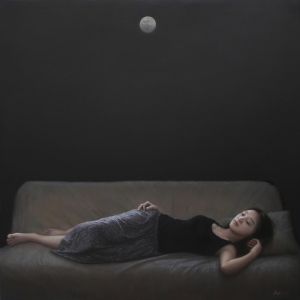 李华琪的当代艺术作品《宁静的夜晚倒影》