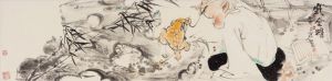 李江的当代艺术作品《一个孩子在玩金蟾蜍》