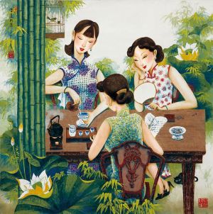 当代书法和国画 - 《香莲的茶艺之问》