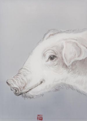 李文峰的当代艺术作品《代表十二地支的猪》