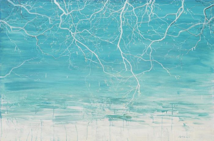 廉学洺 当代油画作品 -  《三月海滩上的树枝》