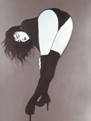 林涛的当代艺术作品《黑丝袜少女》