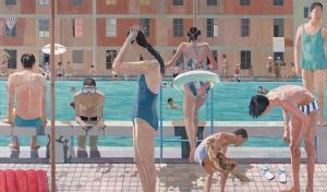 马晓腾的当代艺术作品《筒形公寓前的游泳池》