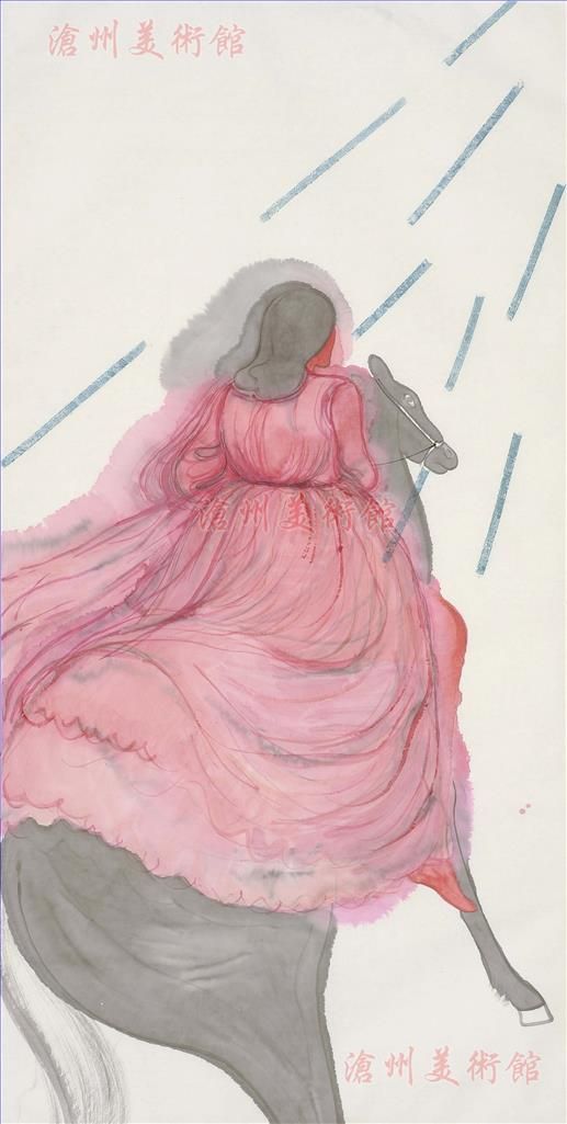 马兆琳 当代书法国画作品 -  《下雨》