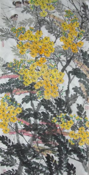 毛珠明的当代艺术作品《中国传统花鸟画》