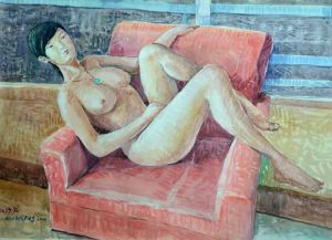 邱卫平的当代艺术作品《红色沙发》
