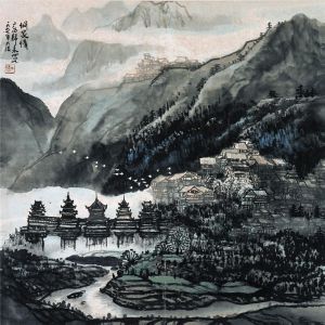 当代书法和国画 - 《侗族风景》