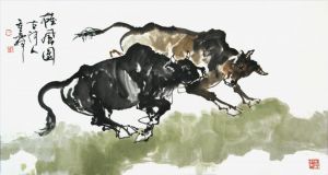 当代书法和国画 - 《公牛的力量》